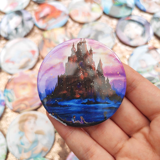 Lantern Castle Button Badge Accessory