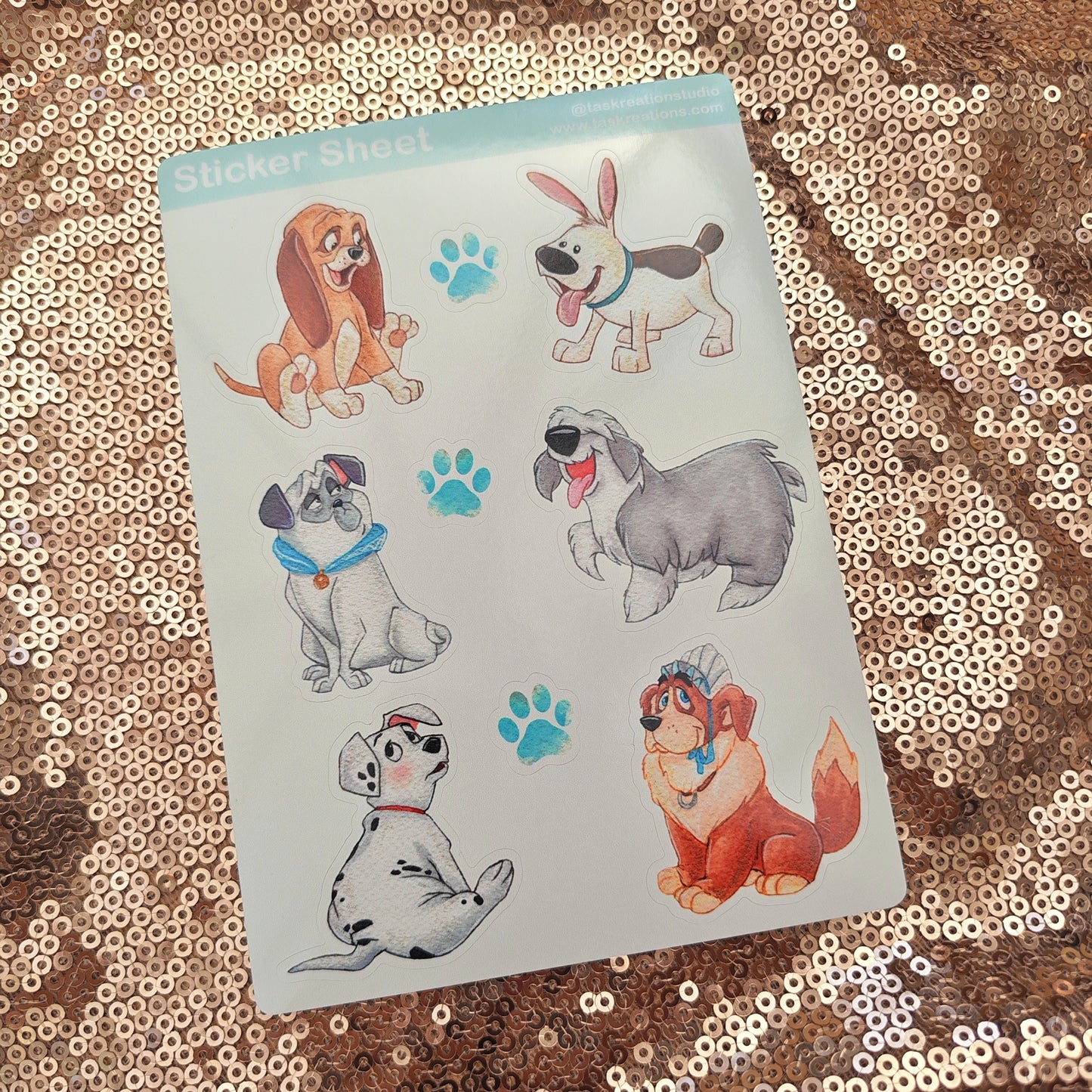 Glossy Vinyl Dogs Sticker Sheet