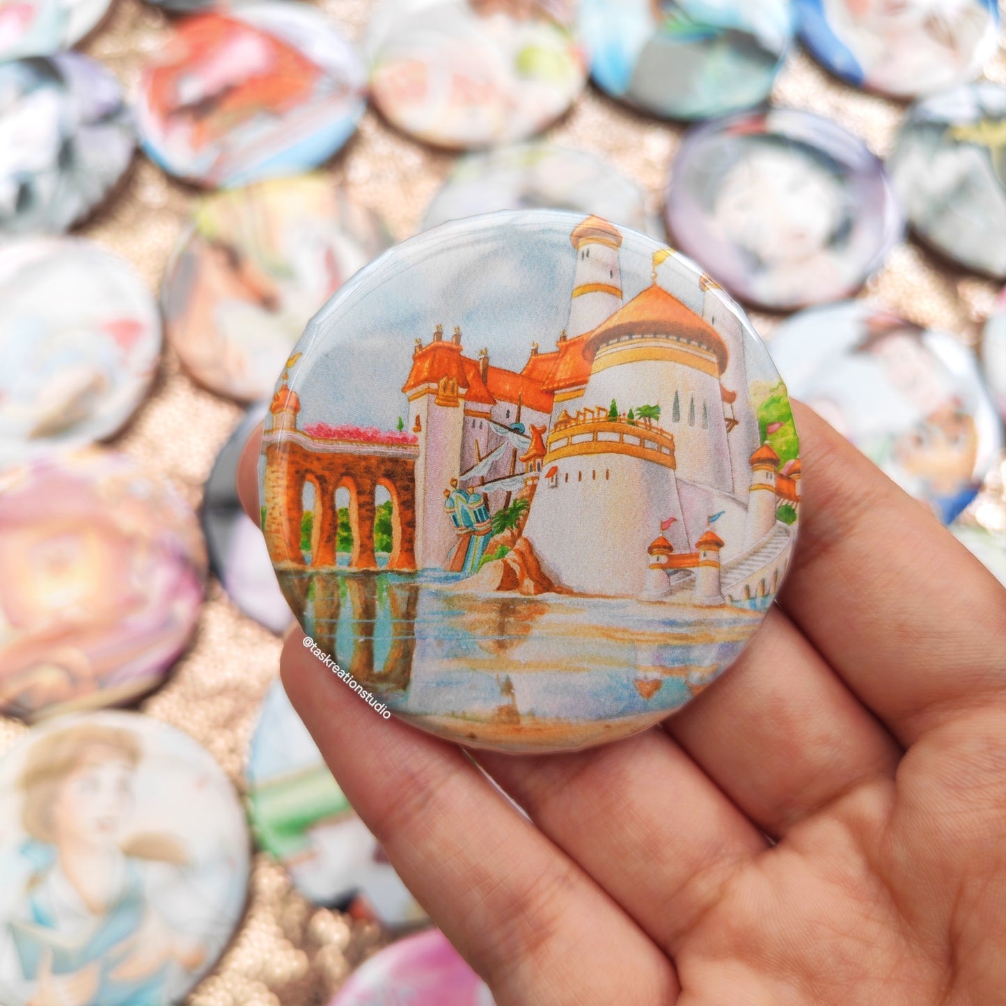 Sea Castle Button Badge Accessory