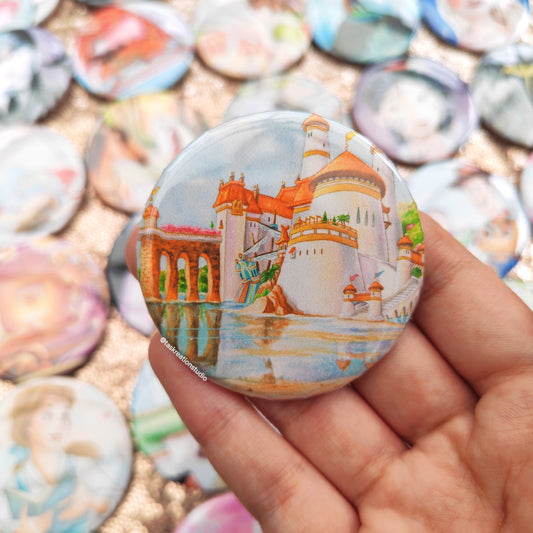 Sea Castle Button Badge Accessory