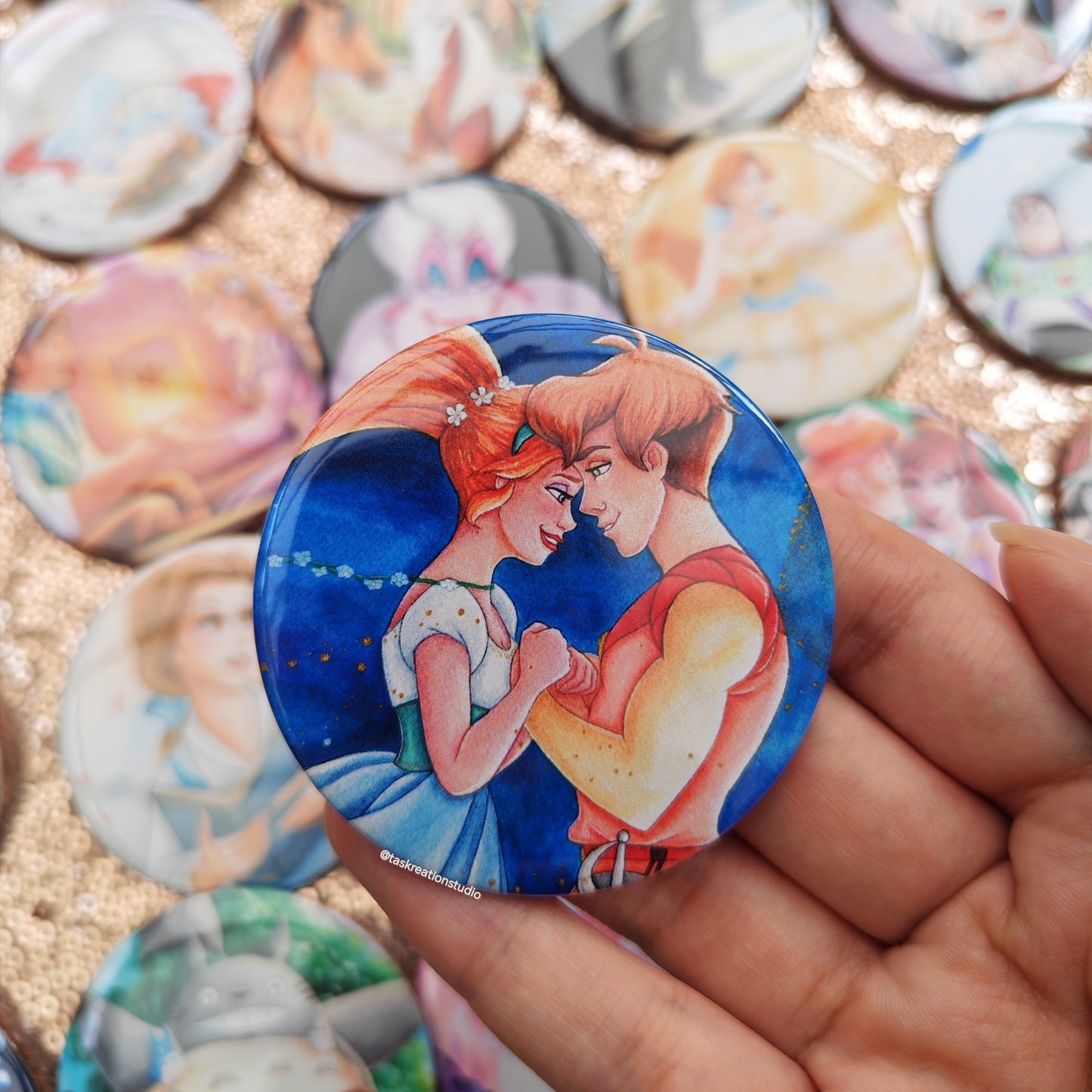 Girl with Fairy Prince Button Badge Accessory