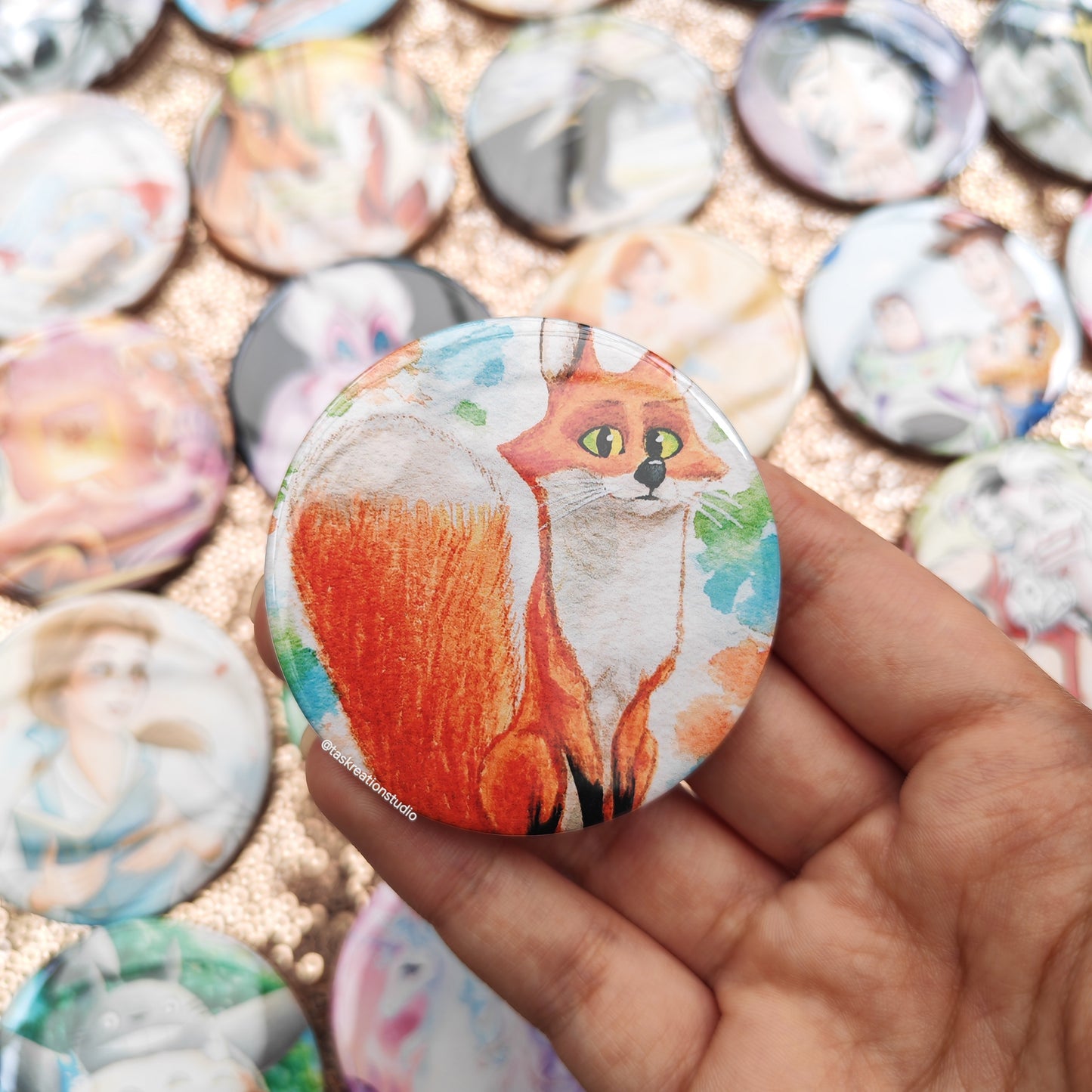 Fox Button Badge Accessory