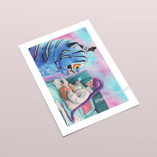 Hunter and Tiger Fine Art Print