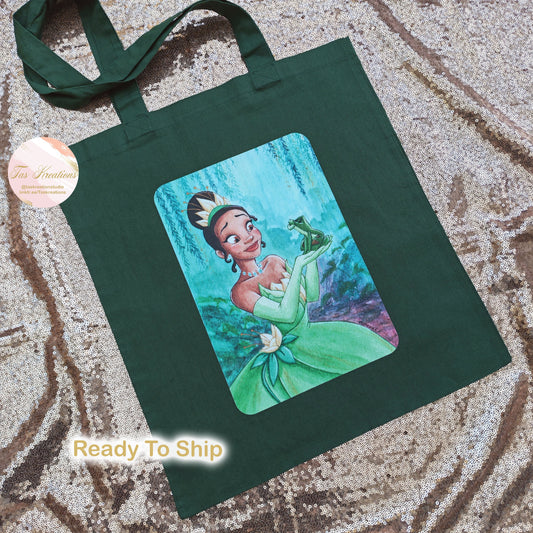 RTS Frog Kiss Forest Green Tote