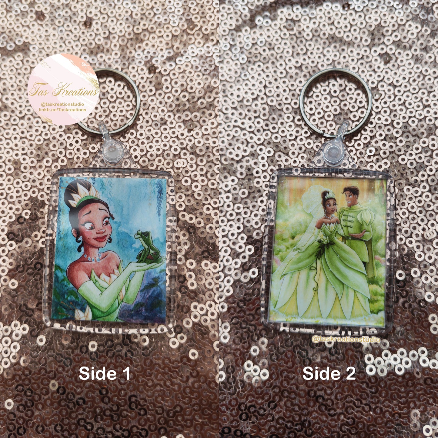 2.4" Frog Kiss Double Sided Acrylic Charm Keyring Accessory