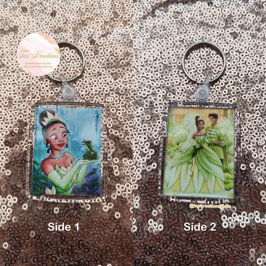 2.4" Frog Kiss Double Sided Acrylic Charm Keyring Accessory