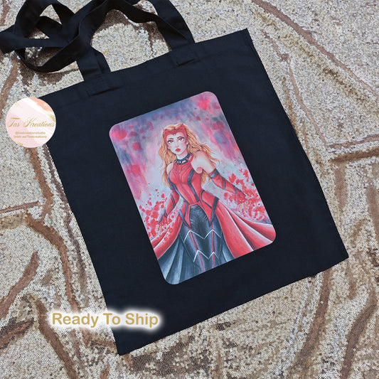 RTS Red Witch Black Tote