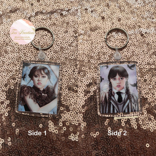 2.4" Nevermore Double Sided Acrylic Charm Keyring Accessory