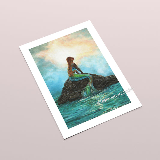 Mermaid on Sun Rock Fine Art Print